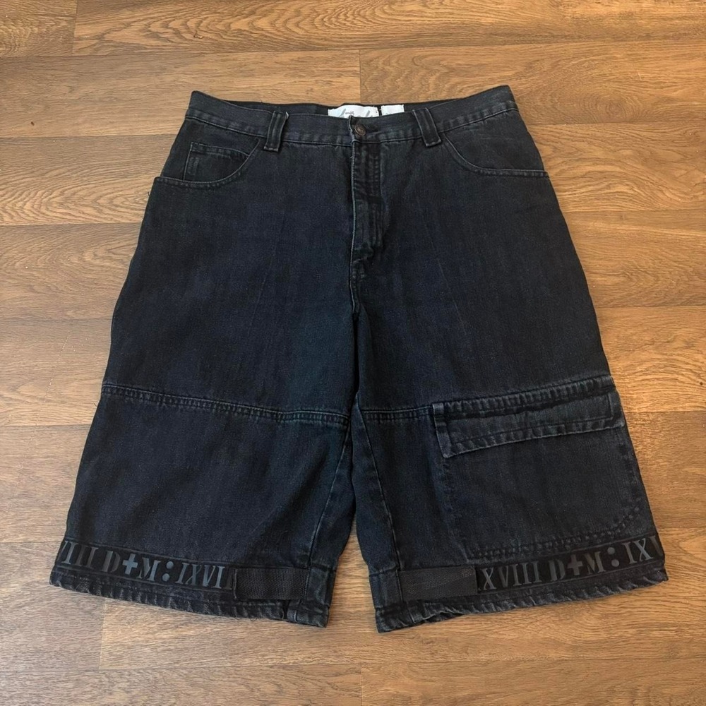 Vtg Y2K Authentic Dtek Jeans Marithe Style Black Baggy Skater Fit Jean Shorts